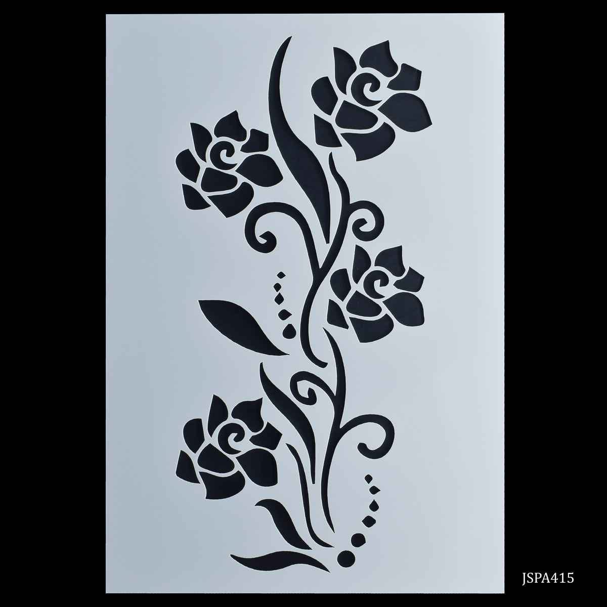 Crafts Rose Flower Design Drawing A4 Stencil Plastic 1 Piece JSPA415