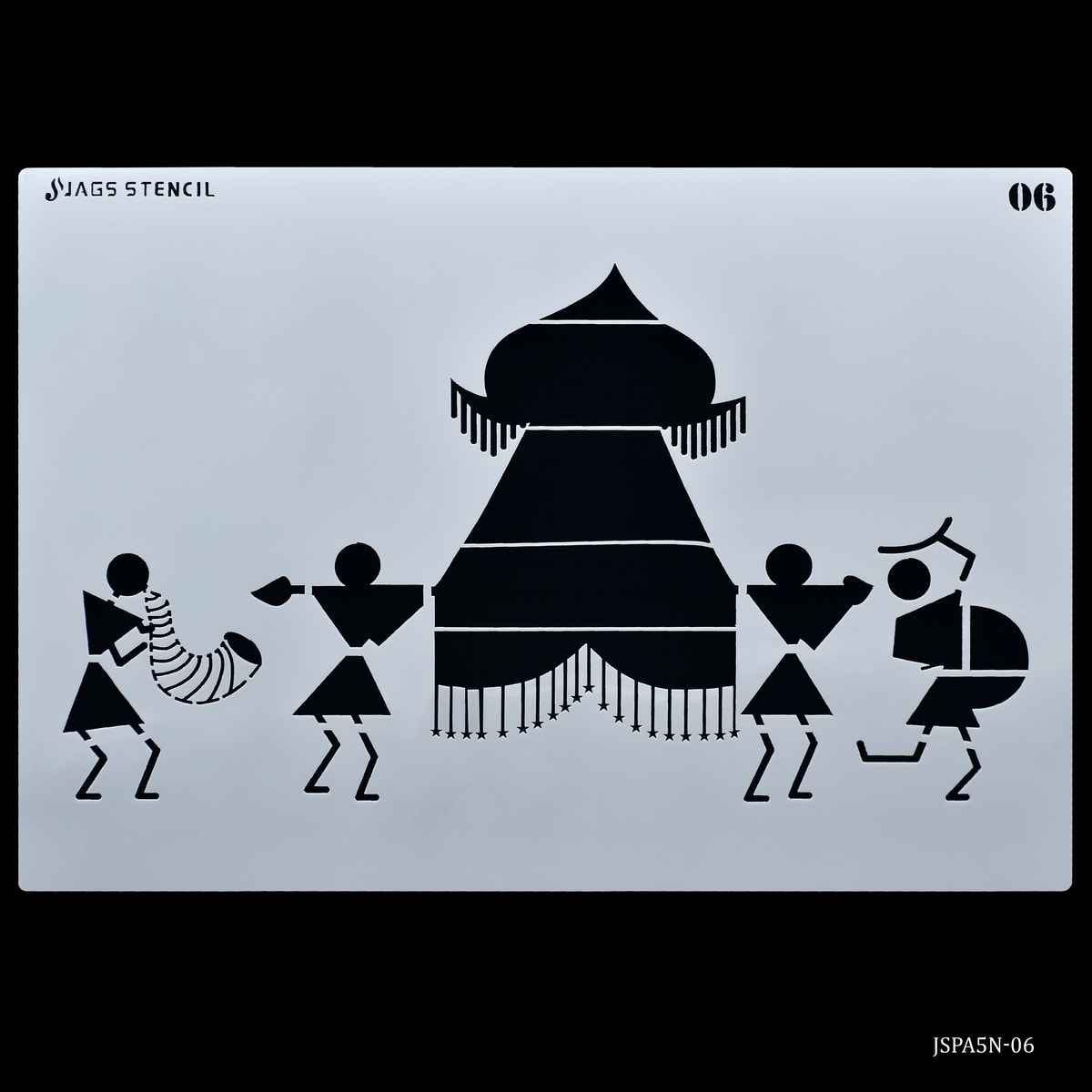 Crafts African Tribes Drawing A5 Stencil Plastic 1 Piece JSPA5N-06