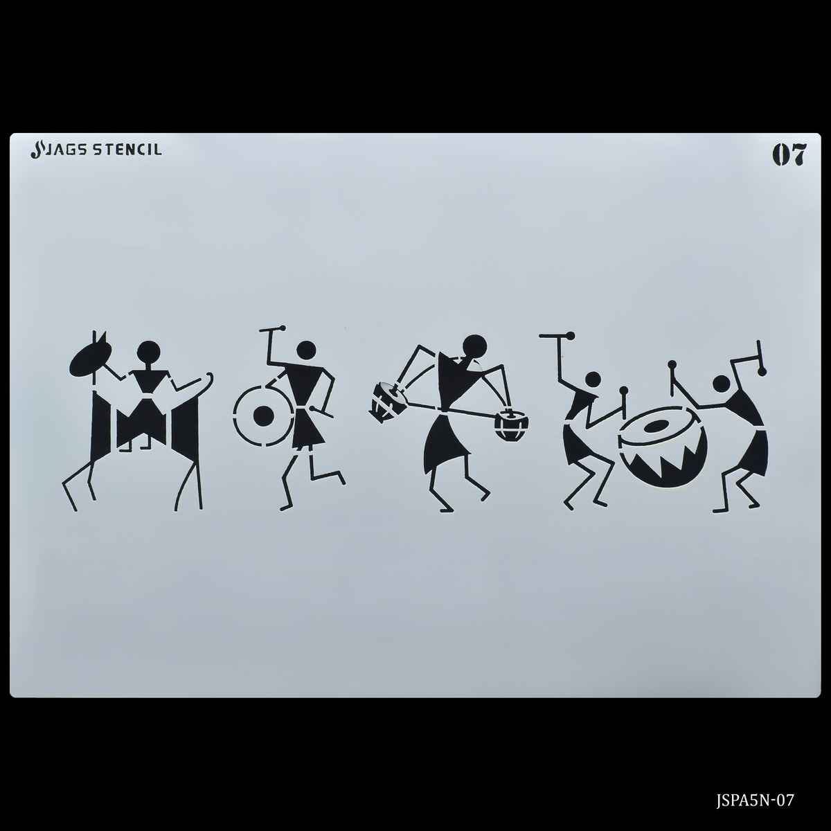 Crafts African Tribes Drawing A5 Stencil Plastic 1 Piece JSPA5N-07