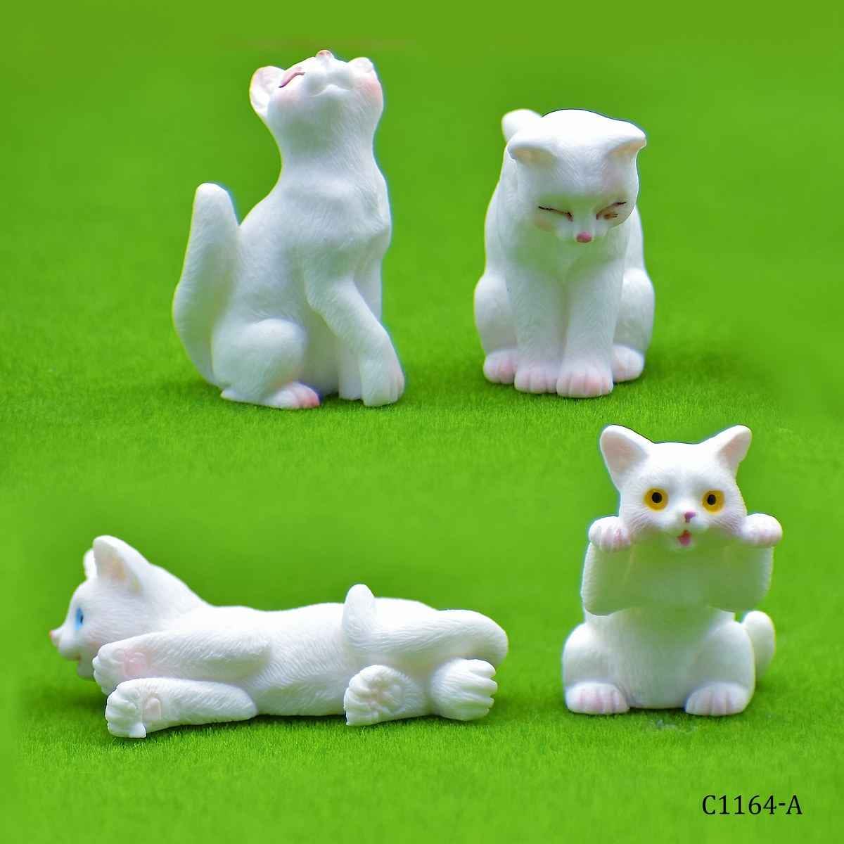 Miniature Cat White 6 Pcs (C1164-4/5/6/8) C1164-A