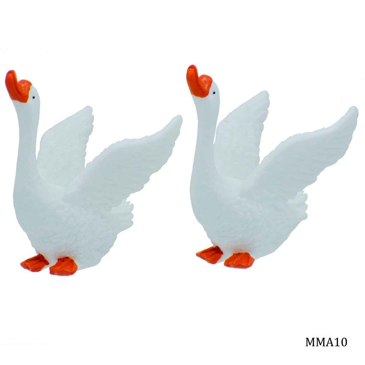 Miniature Model Swan Pack of 2 Pcs, Size: 4x1.5x6.5 cm (C0213-3) MMA