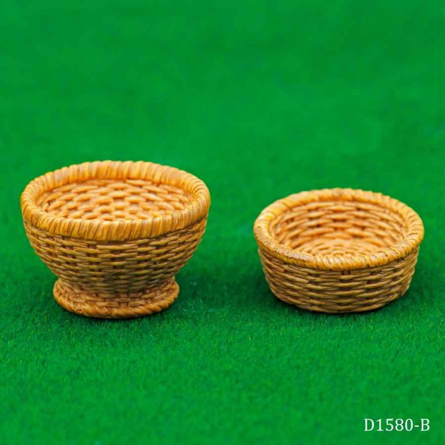 Miniature Model Bamboos Basket Set of 2 Pcs D1580-B