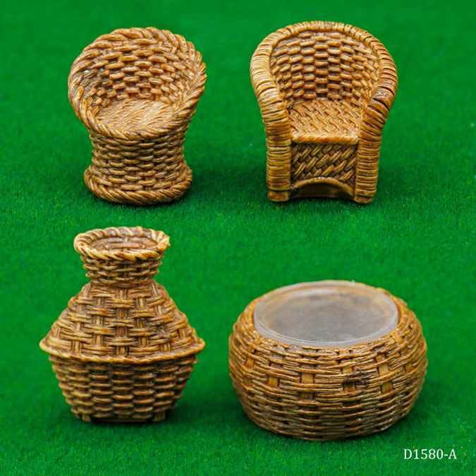 Miniature Model Bamboos Furniture Set of 4 Pcs D1580-A