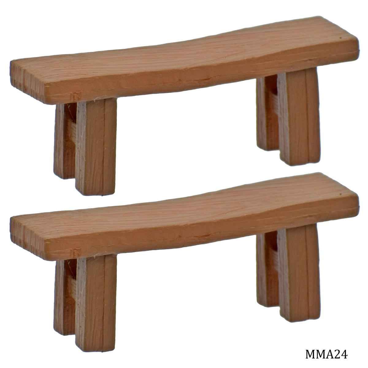 Miniature Model Bench Braun Set of 2 Pcs, Size: 5x1.2x2 cm (C0704) MMA24