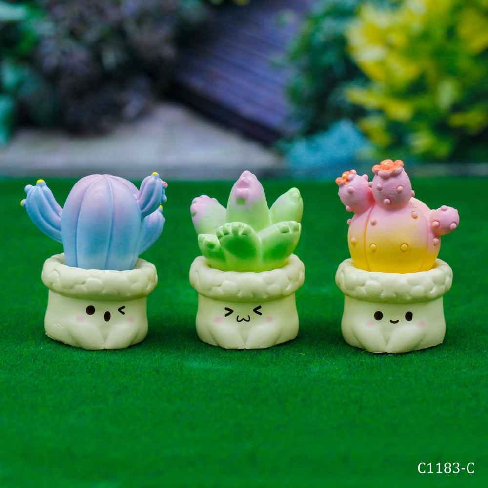 Miniature Model Cactus Plant Set of 3 PcsC1299-13/15/17 C1183-C