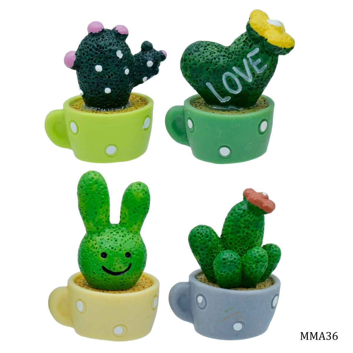 Miniature Model Cactus Plant, Set of 4 Pcs, Size 2x1.5x3 cm (C0150-6/7/8/9) MMA36