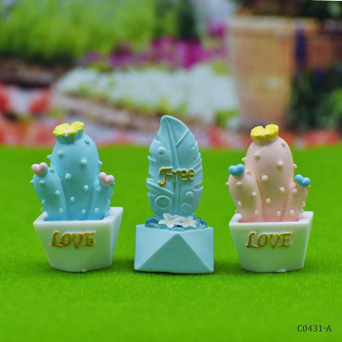 Miniature Model Cactus Tree Love Set of 3 Pcs (C0431-1/2/3) C0431-A