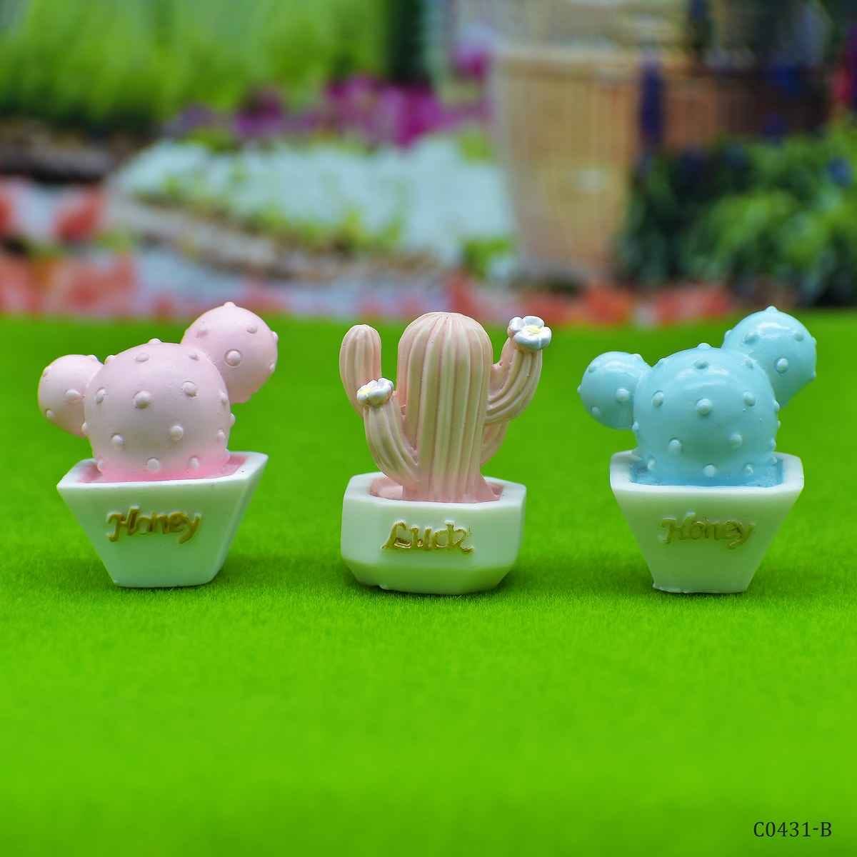 Miniature Model Cactus Tree Money Set of 3 Pcs (C0431-4/5/6) C0431-B
