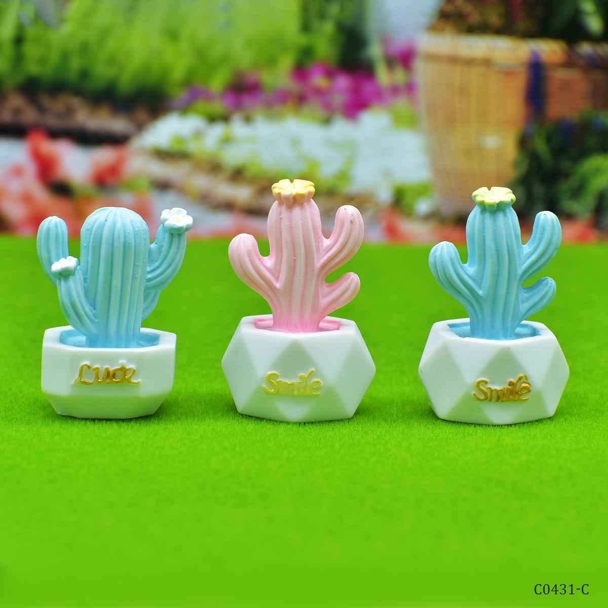 Miniature Model Cactus Tree Smile Set of 3 Pcs (C0431-4/5/6) C0431-C
