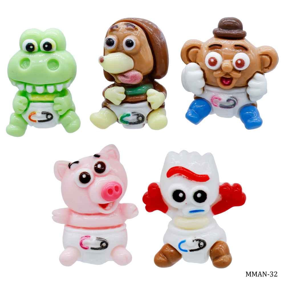 Miniature Model Cartoon Animal Set of 5 Pcs Mix Colour MMAN-32