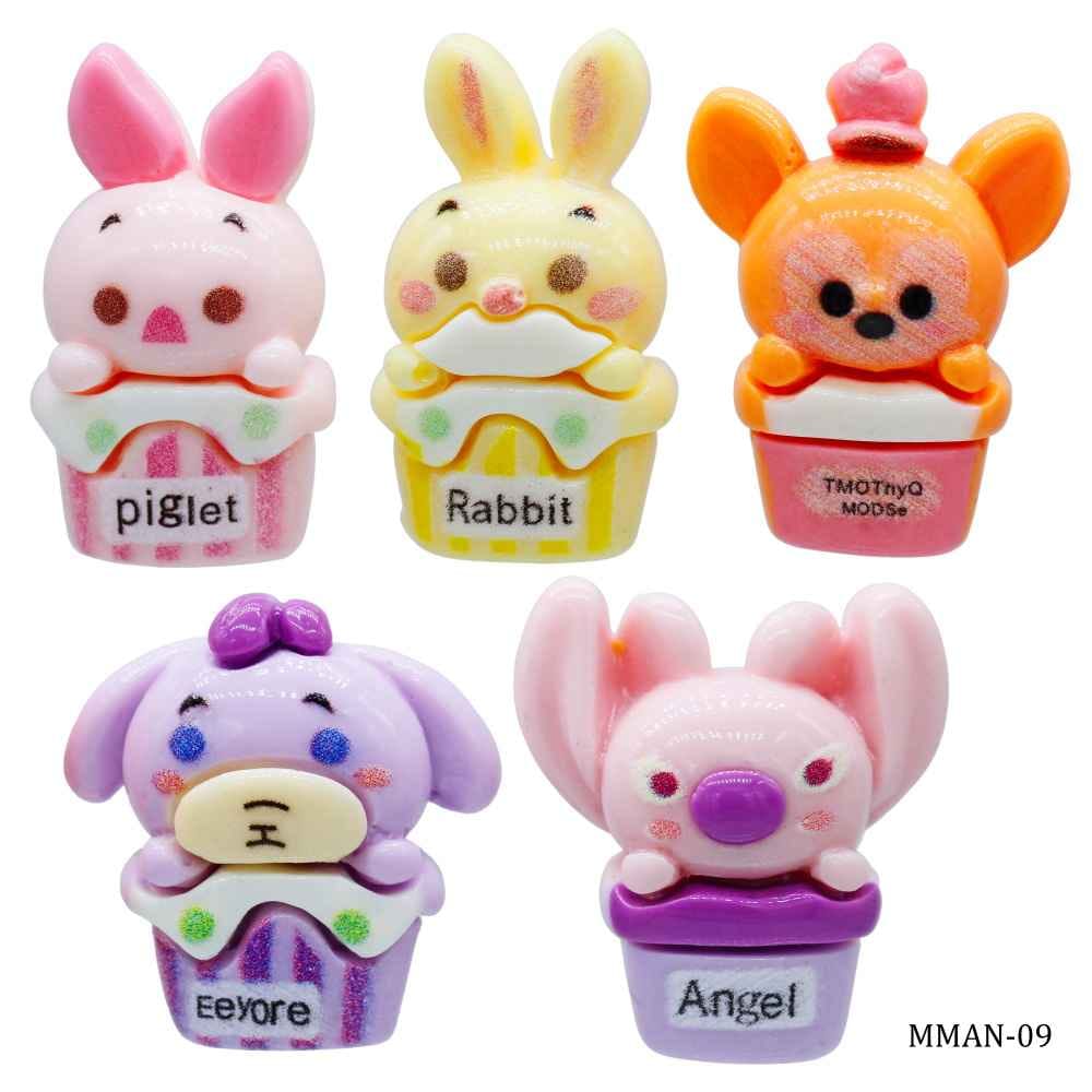 Miniature Model Cartoon Animal Fruit Set of 5 Pcs Mix Colour MMAN-09