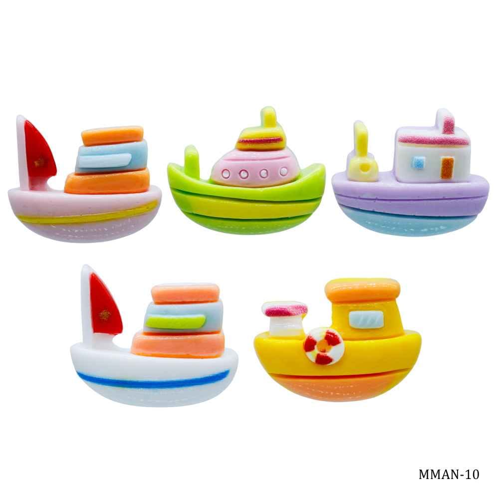 Miniature Model Cartoon Boat Set of 5 Pcs Mix Colour MMAN-10