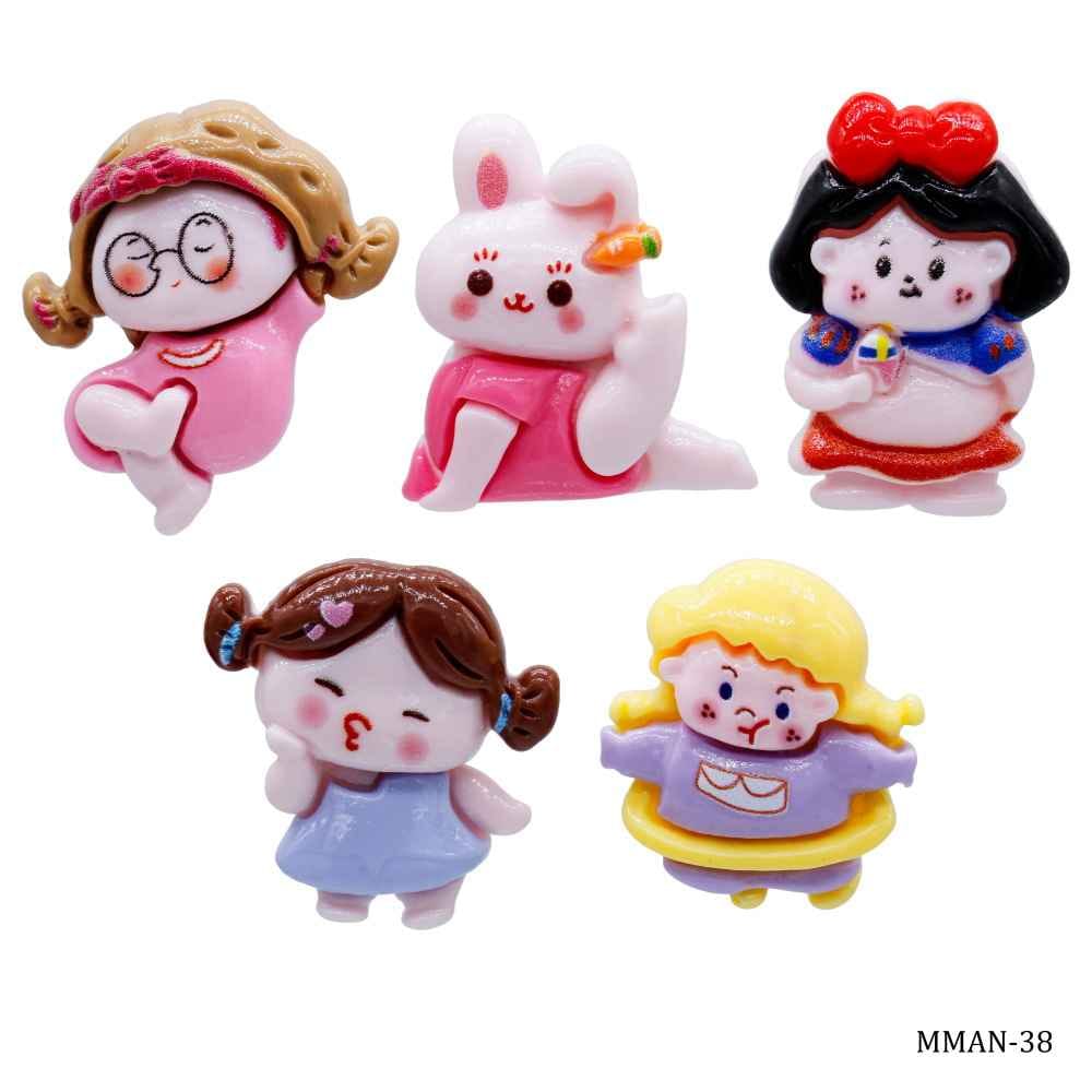 Miniature Model Cartoon Girls Set of 5 Pcs Mix Colour MMAN-38
