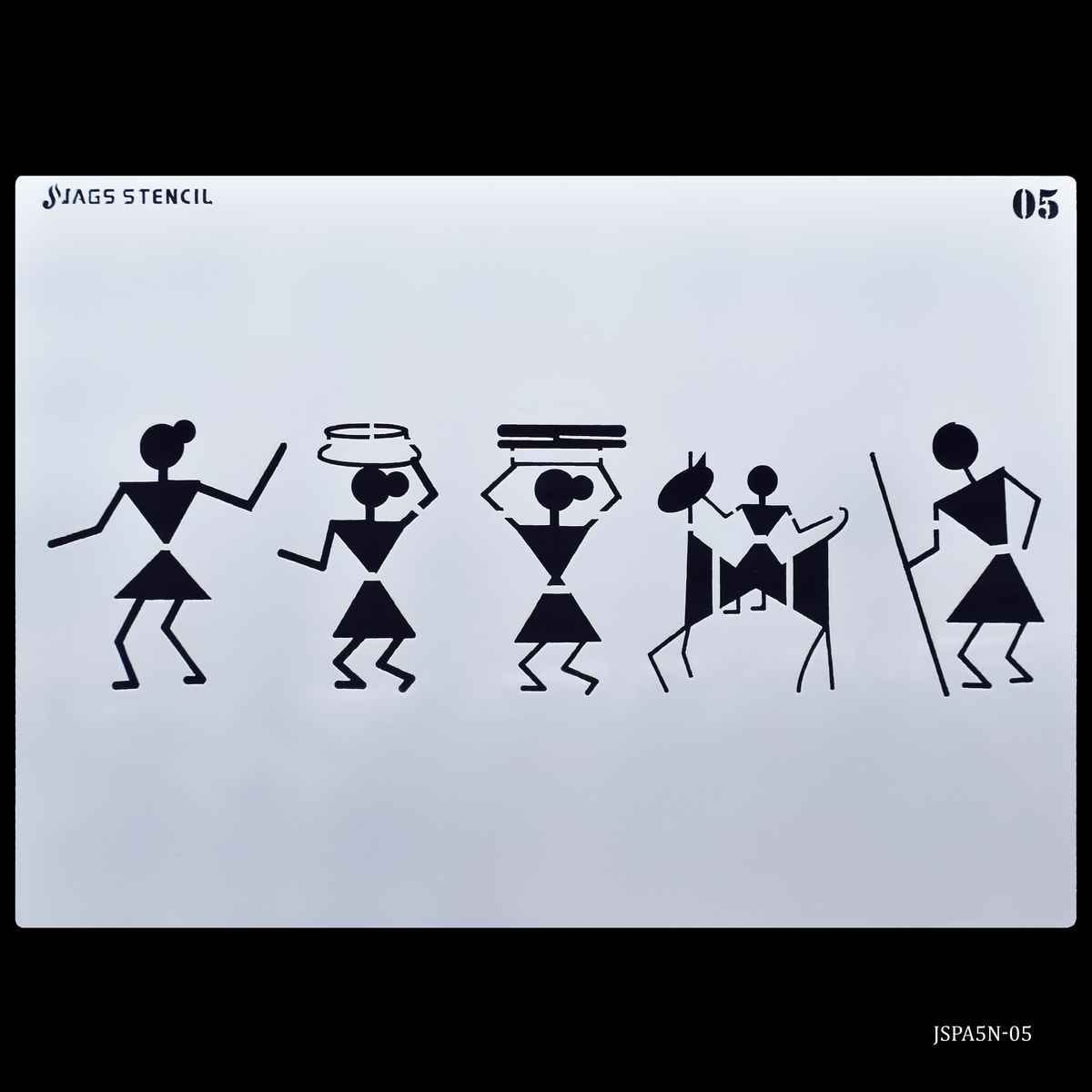 Crafts Gautam Buddha Tribes Drawing A5 Stencil Plastic 1 Piece JSPA5-5