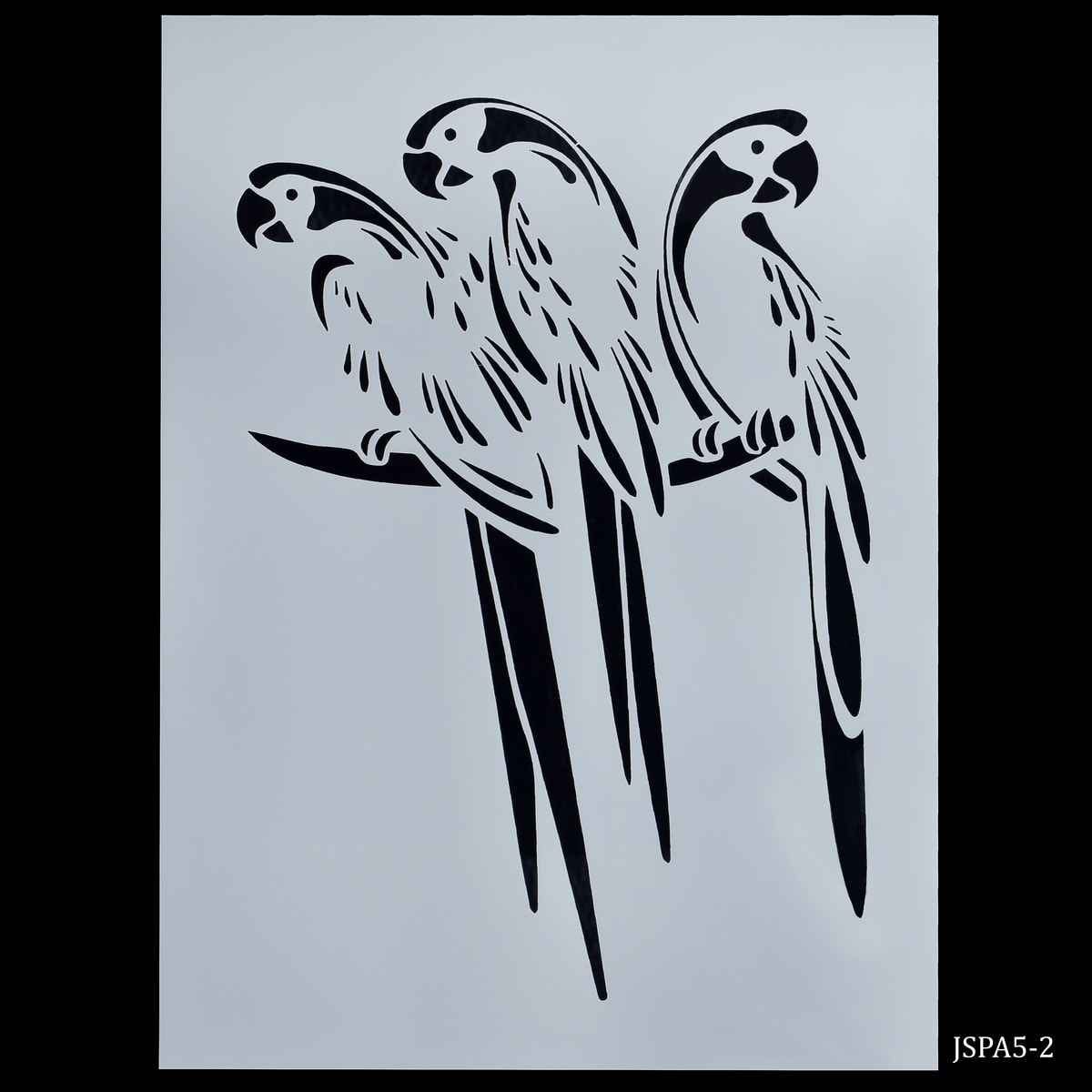 Crafts 3 Parrot Drawing A5 Stencil Plastic 1 Piece JSPA5-2