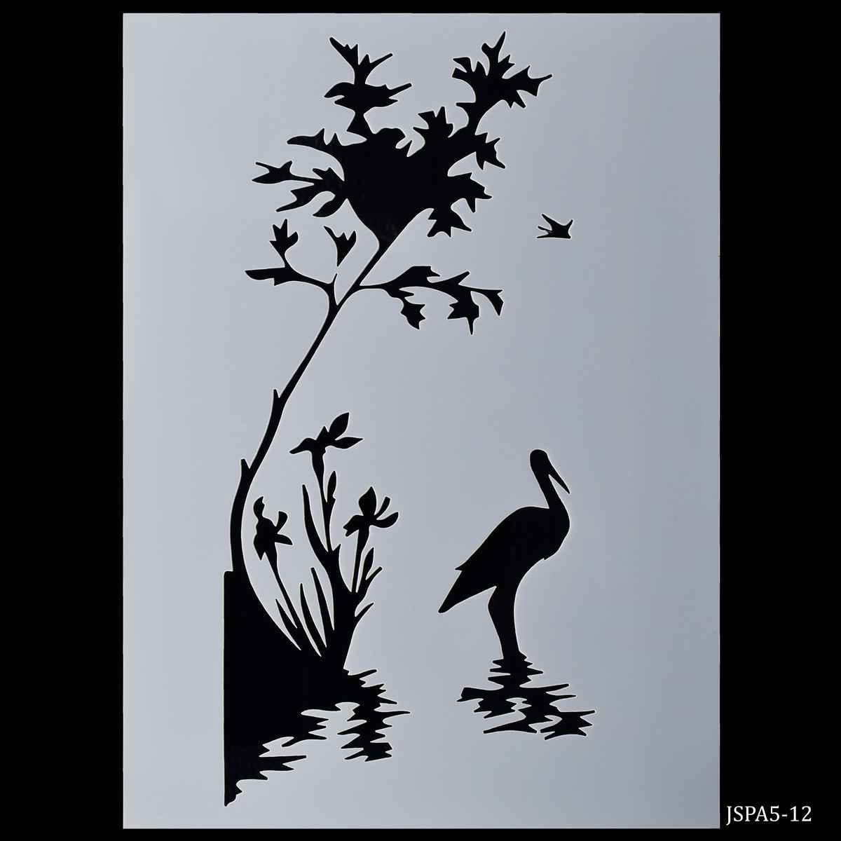 Crafts Swan Design Drawing A5 Stencil Plastic 1 Piece JSPA5-12