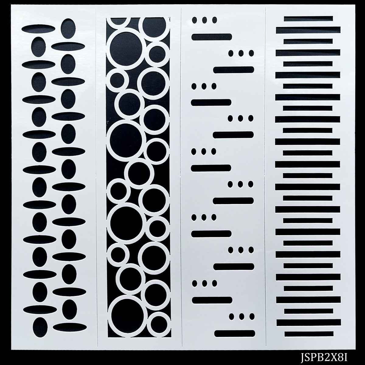Crafts Drawing Border Stencil 4in1 2x8 Inch Plastic 1 Piece JSPB2X8I