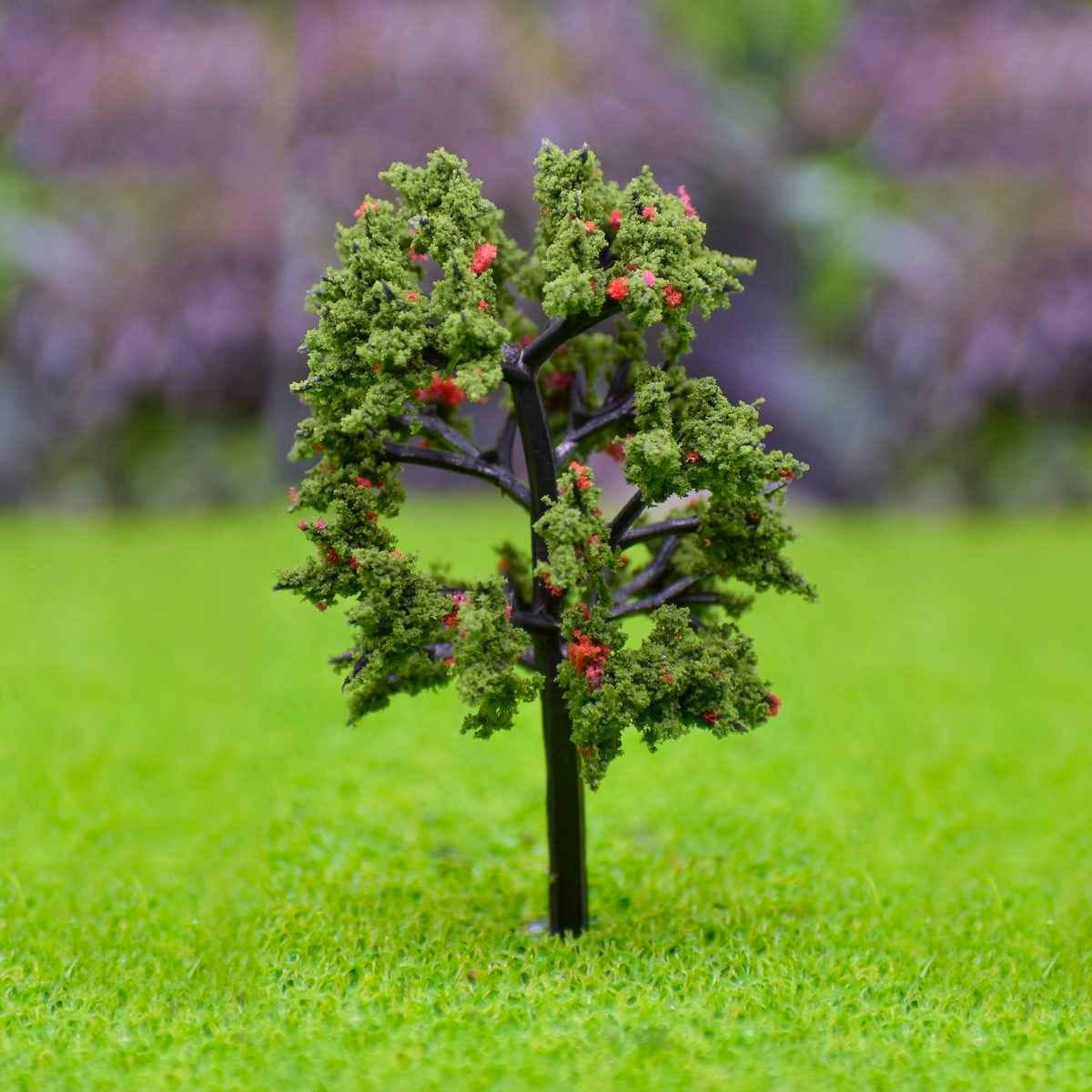 Miniature Artificial Tree Green Colour with Red Berry Size 5 CM Long 1 Pieces Set for Architectural firms, Students and Model Makers 011-60TT
