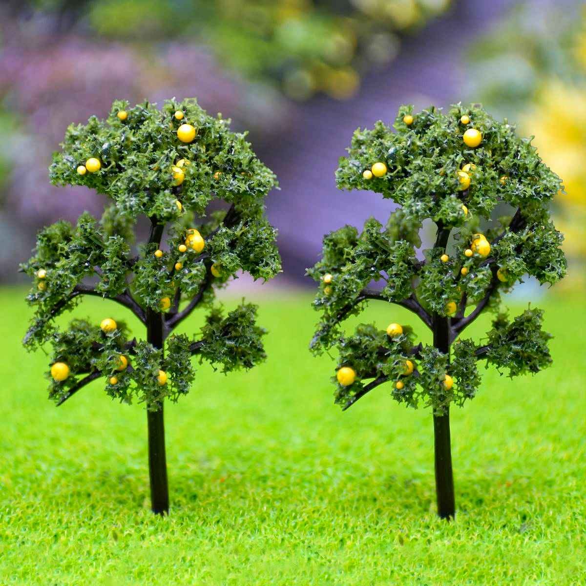 Miniature Artificial Tree Green Colour with Yellow Berry Size 5 CM Long 1 Pieces Set for Architectural firms, Students and Model Makers 011-60FT