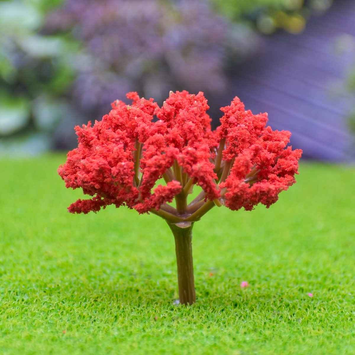 Miniature Artificial Tree Spreading Shape Red Colour Size 4 CM Long 1 Pieces Set for Architectural firms, Students and Model Makers TL-40RD