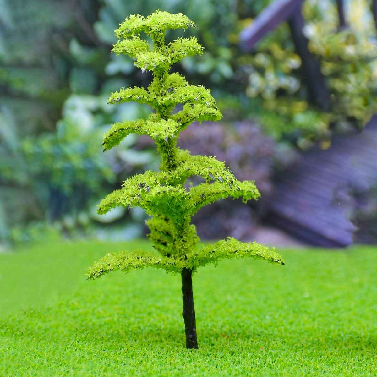 Miniature Artificial Tree Spreading Open Shape Green Colour Size 10 CM Long 1 Pieces Set for Architectural firms, Students and Model Makers Y-100LGN