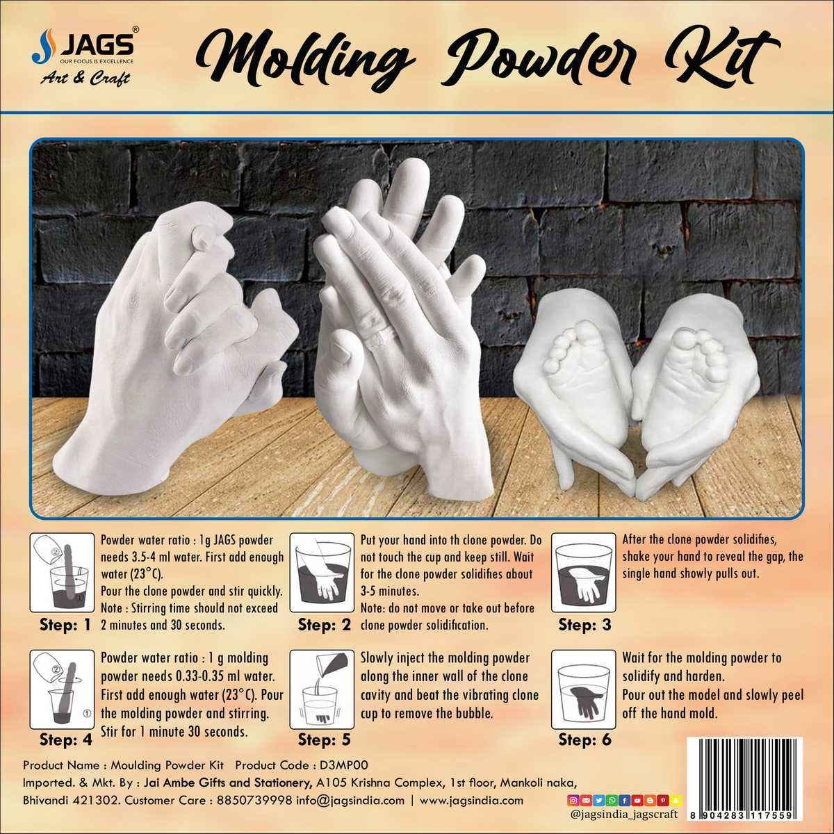 DIY 3D Clay Molding Powder Casting 500 Gram Molding 300 Gram D3MP00