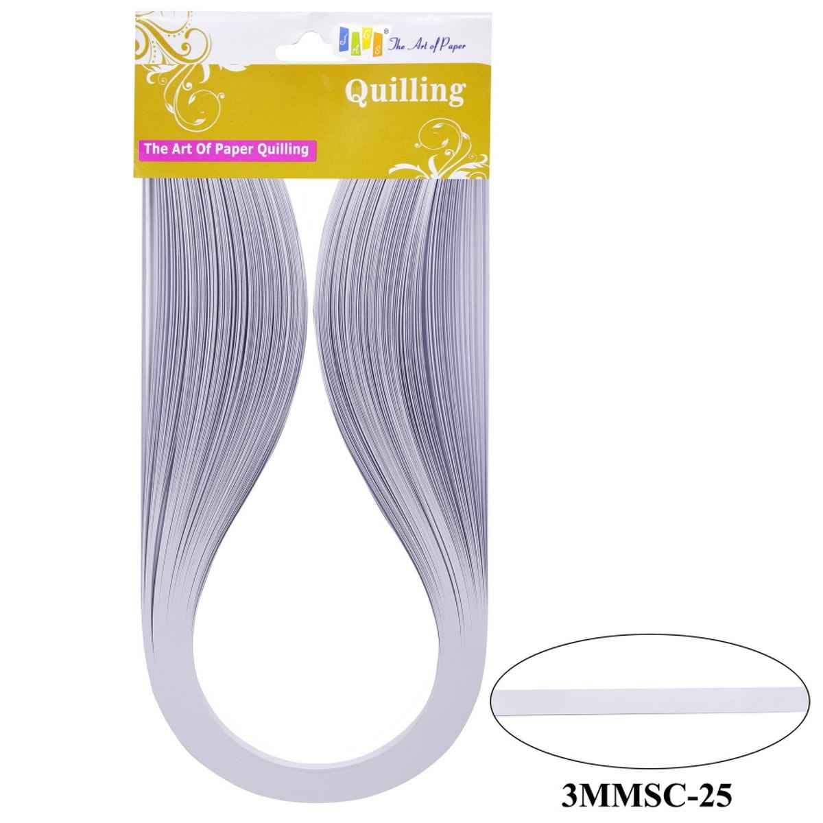 3MM Paper Quilling Strips White Colour 100 Strips 3MMSC-25
