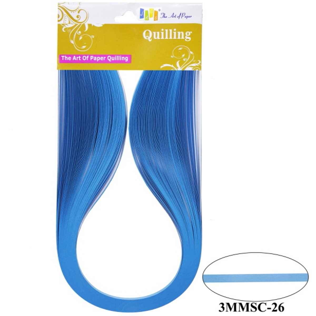 3MM Paper Quilling Strips Fluorescent Blue Colour 100 Strips 3MMSC-26