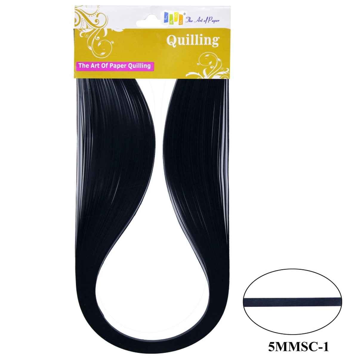 5MM Paper Quilling Strips Black Colour 100 Strips 5MMSC-01