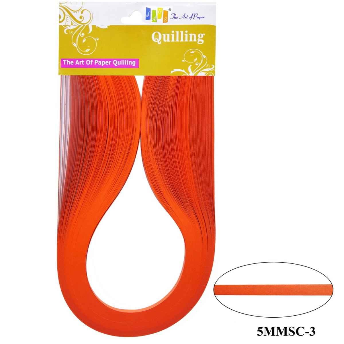 5MM Paper Quilling Strips Orange Colour 100 Strips 5MMSC-03
