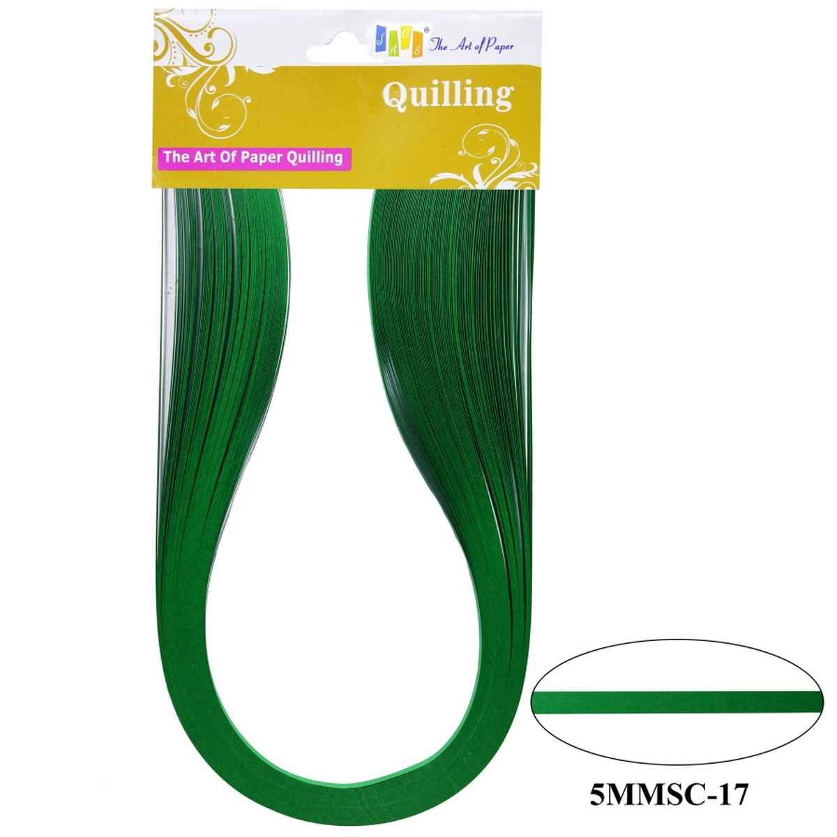 5MM Paper Quilling Strips Green Colour 100 Strips 5MMSC-17