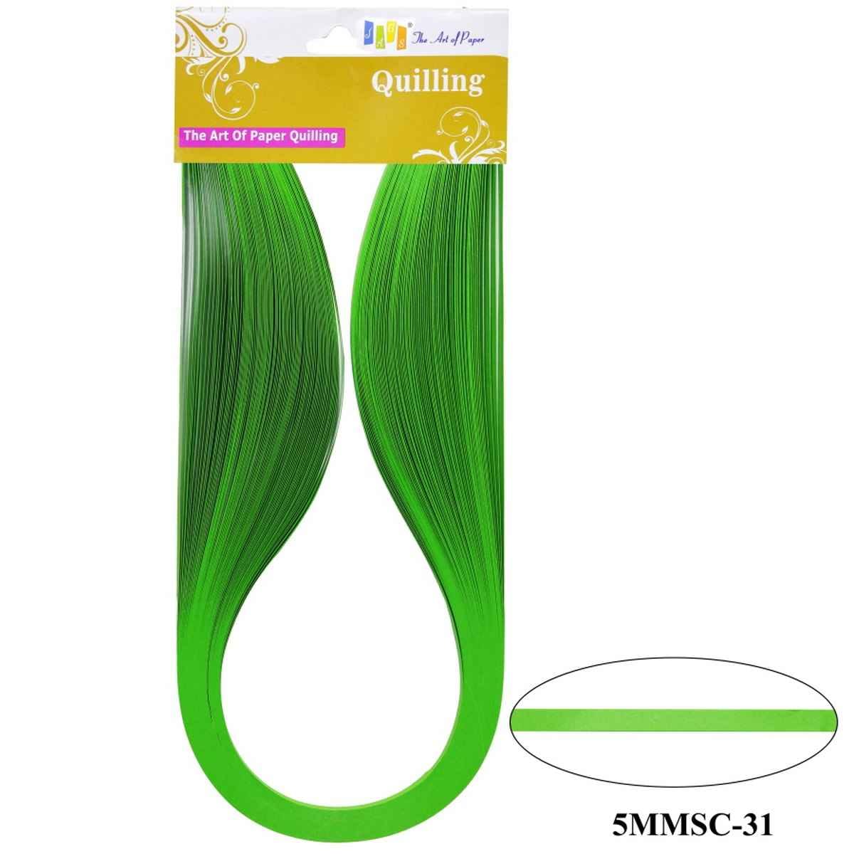 5MM Paper Quilling Strips Fluorescent Green Colour 100 Strips 5MMSC-31