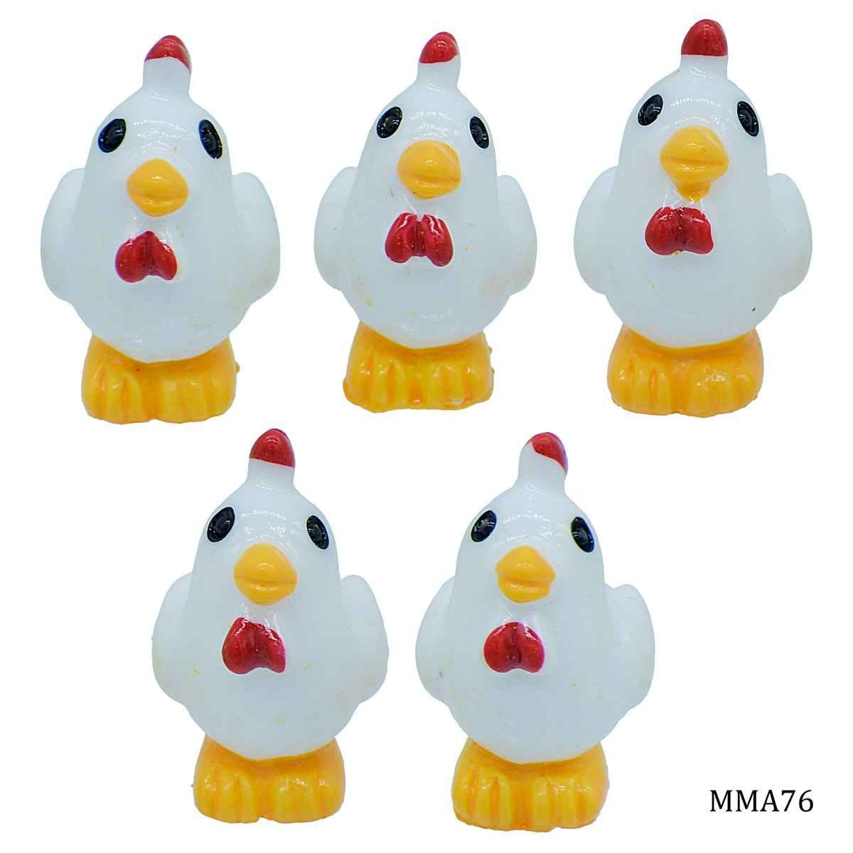 Miniature Model Chicken Pack of 5 Pcs, Size: 2x1.5x2.5 cm (C0847-1) MMA76