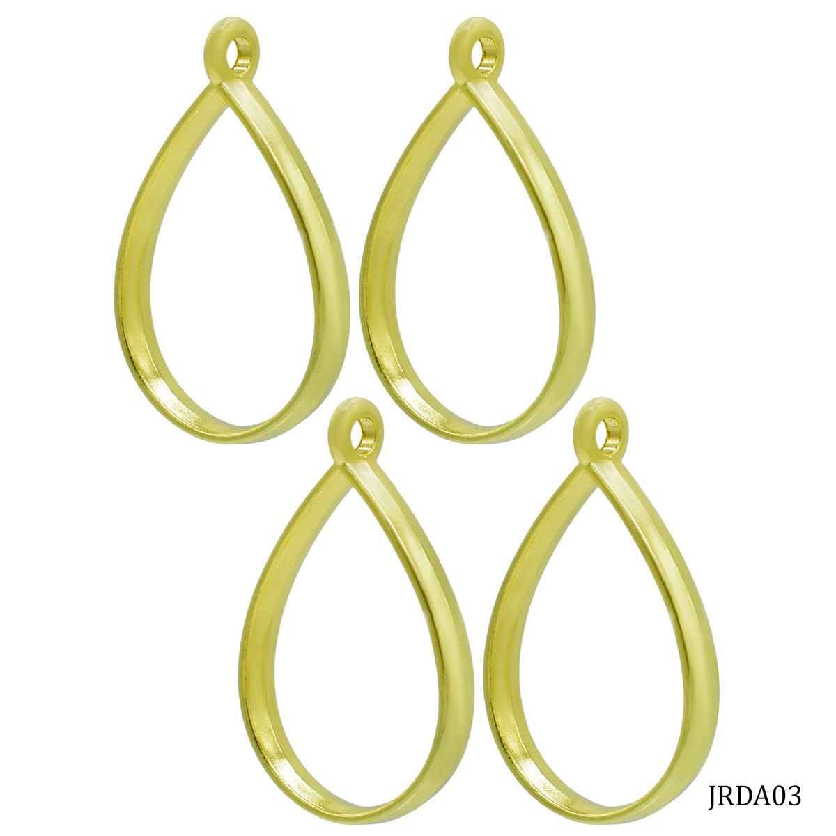 Diy Metal Imitation Pendant For Resin Art Drop Shape Golden Colour 4 Piece Set JRDA03