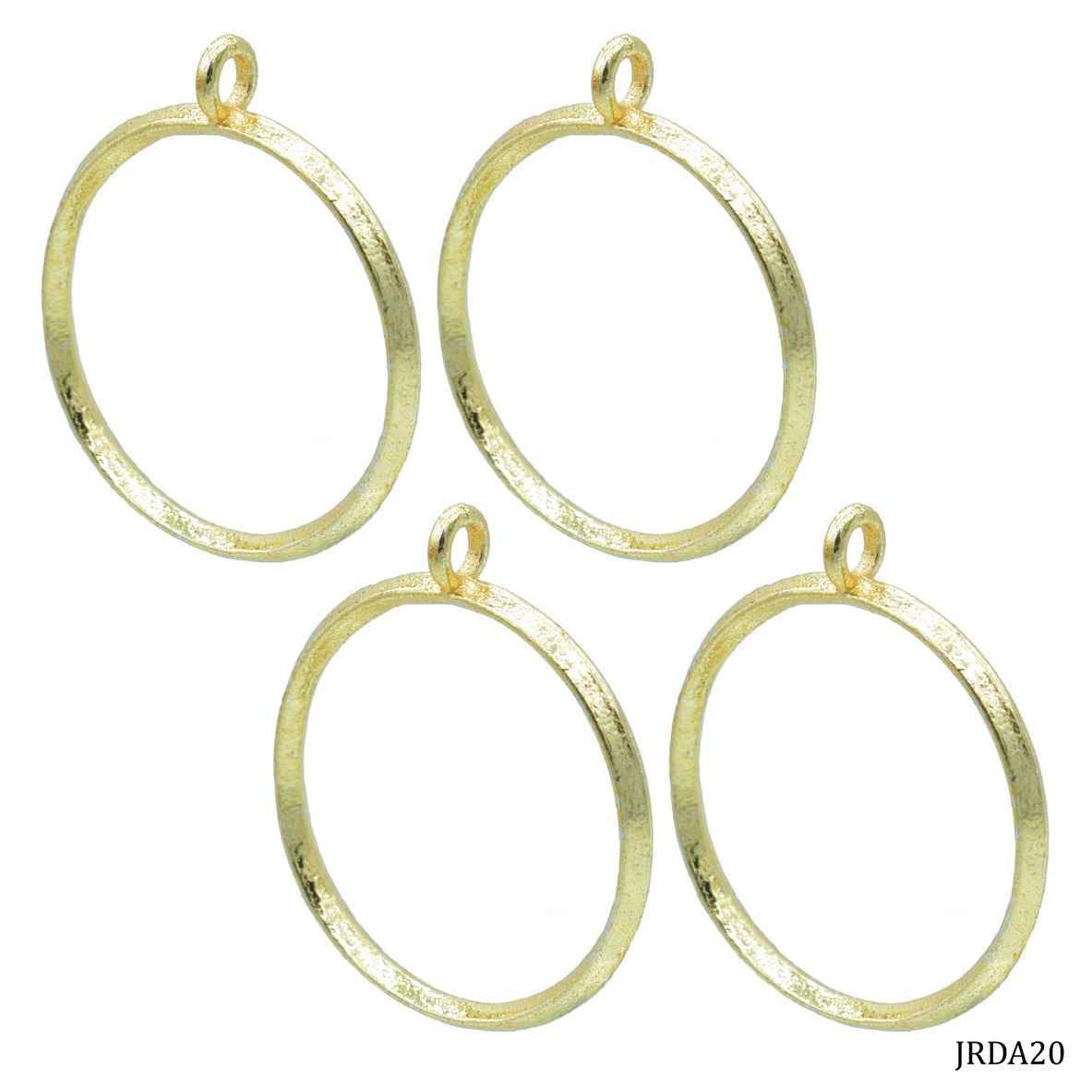 Diy Metal Bezels Pendant For Resin Art Round Shape Golden Colour 4 Piece Set JRDA20