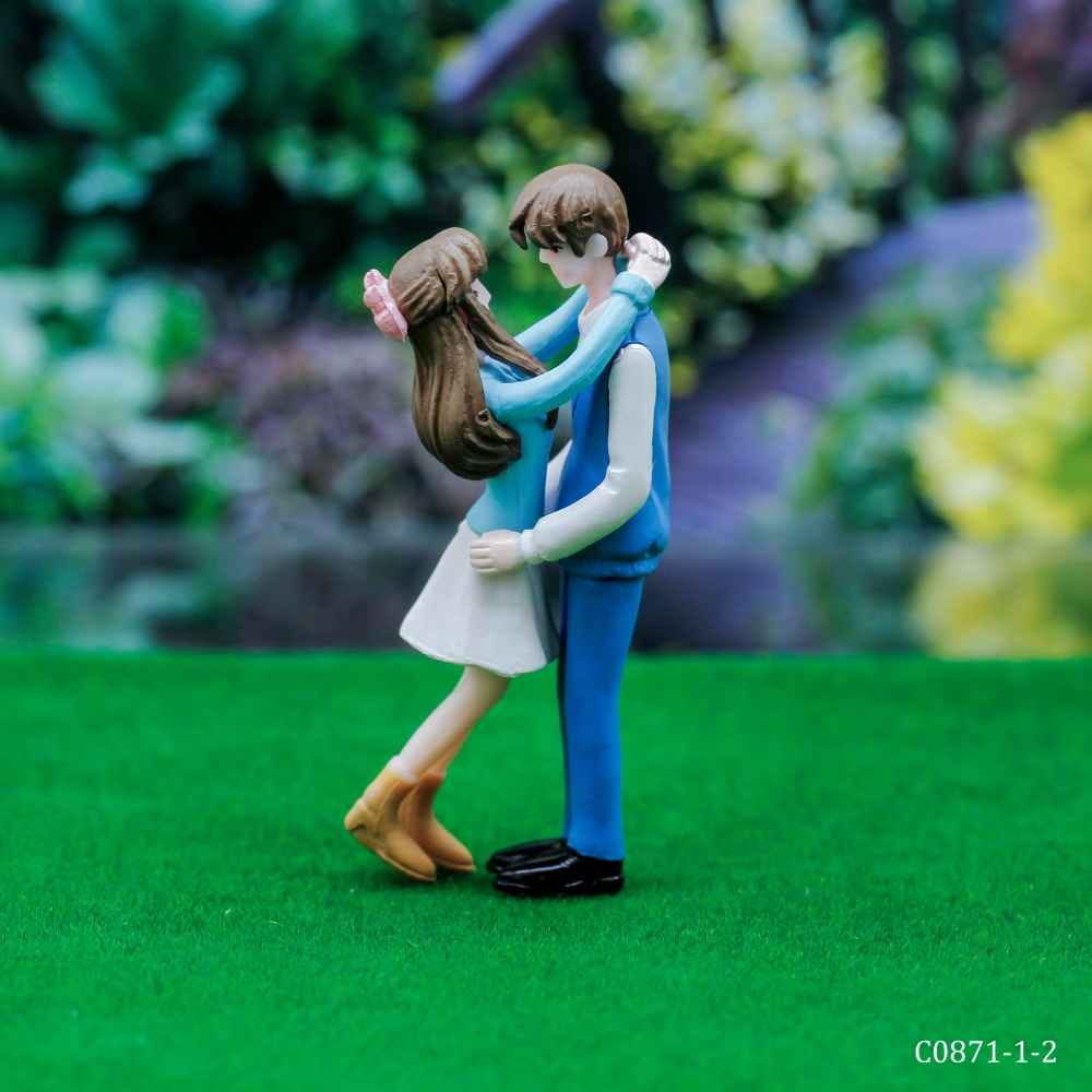 Miniature Model Couple Set Blue & White C0871-1 To 2 C0871-1-2