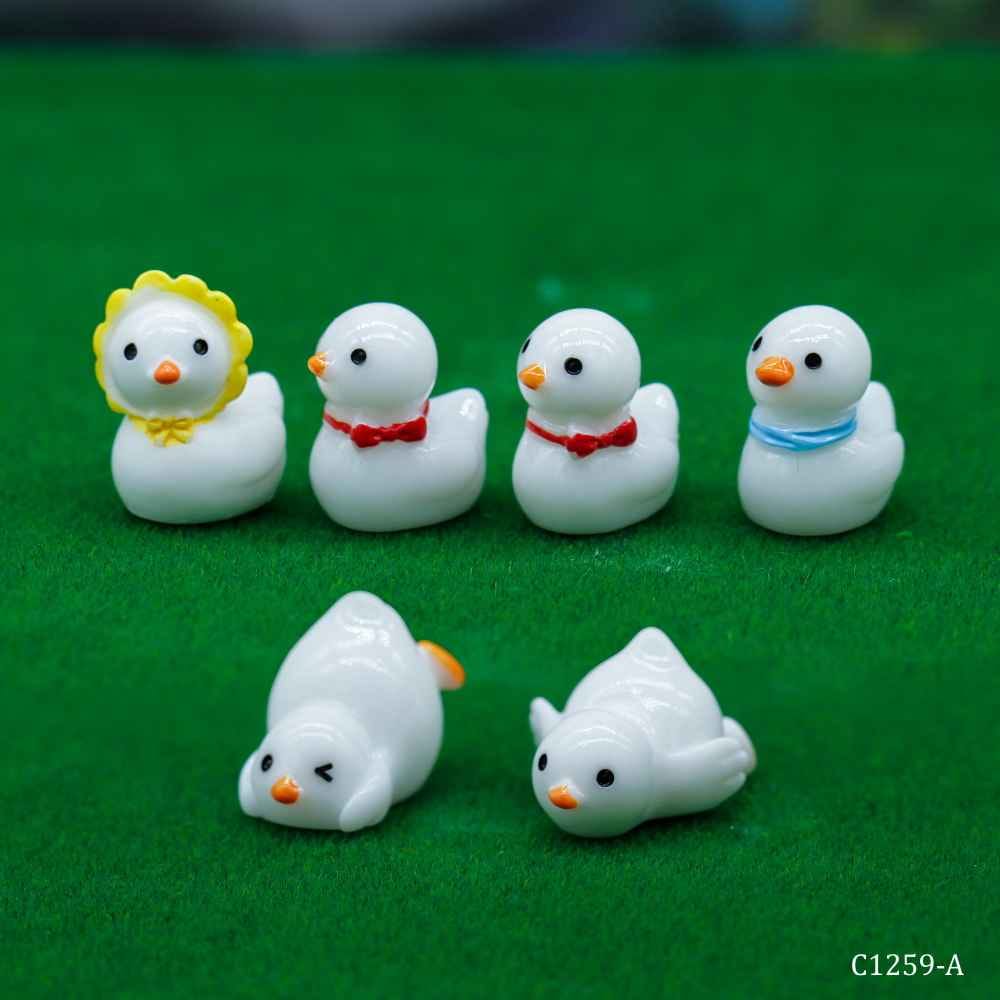 Miniature Model Duck White Pack of 6 Pcs C1259-1 To 6 C1259-A