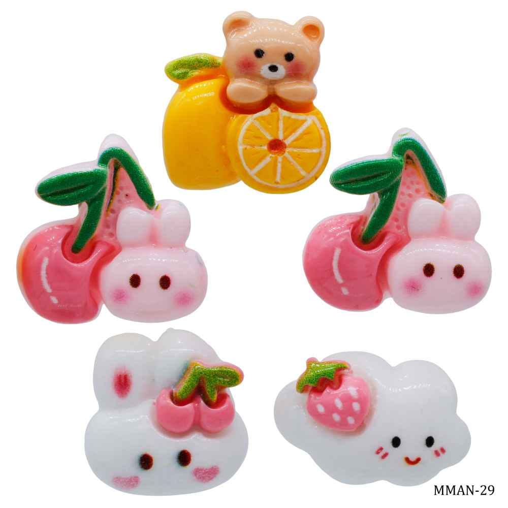 Miniature Model Fruit & Flower Pack of 5 Pcs Mix Colour MMAN-29