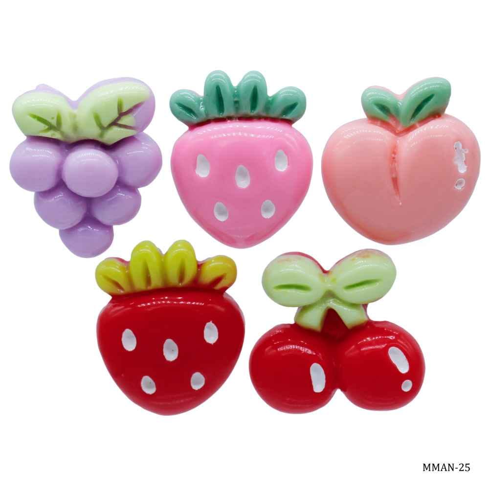 Miniature Model Fruit (3) Pack of 5Pcs Mix Colour MMAN-25
