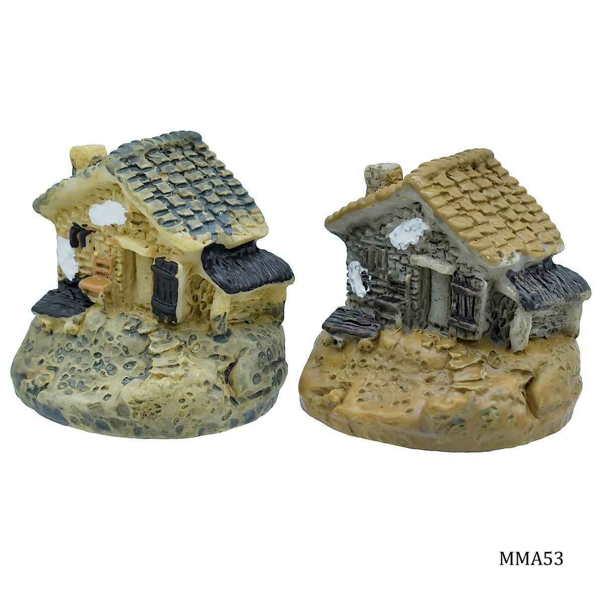 Miniature Model Garden House Pack of 2 Pcs, Size: 3x3.5x3 cm (C0636-1/2) MMA53