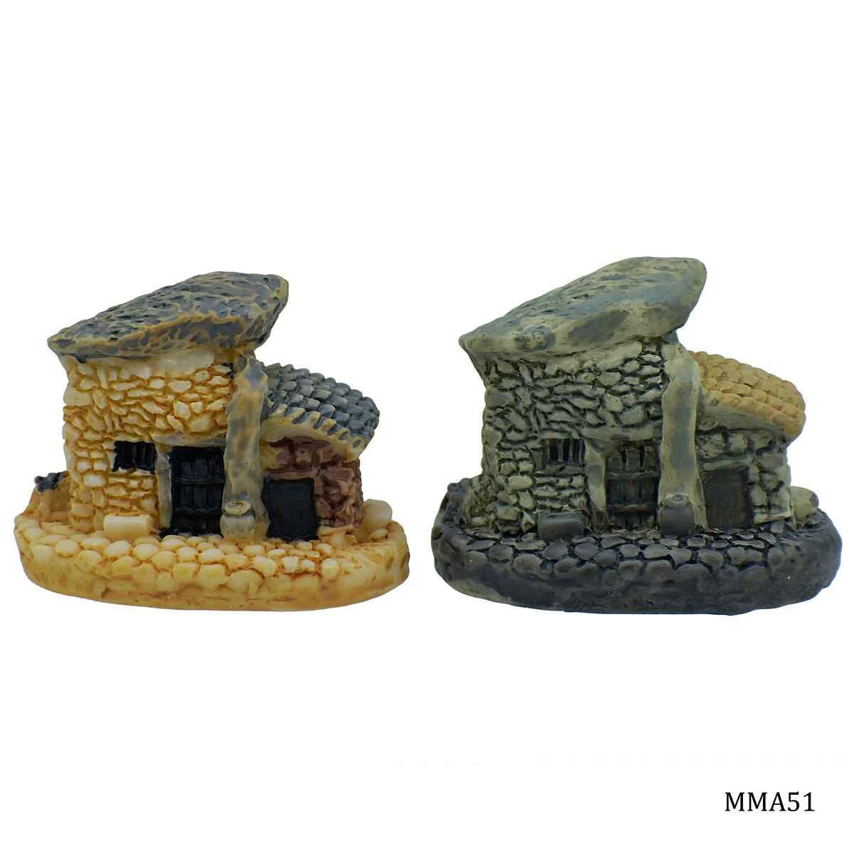 Miniature Model Garden House Pack of 2 Pcs, Size: 4x3x3 cm (C0636-3/4) MMA51