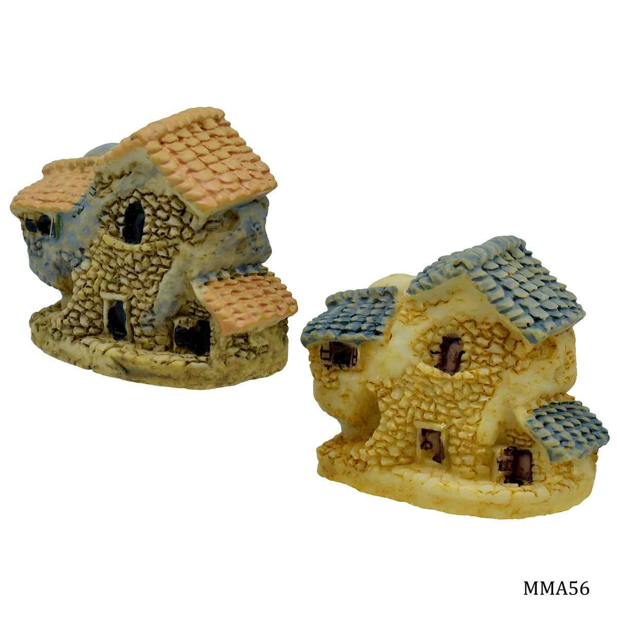 Miniature Model Garden House Pack of 2 Pcs, Size: 3.5x2.4x3.3 cm (C0636-5/6) MMA56