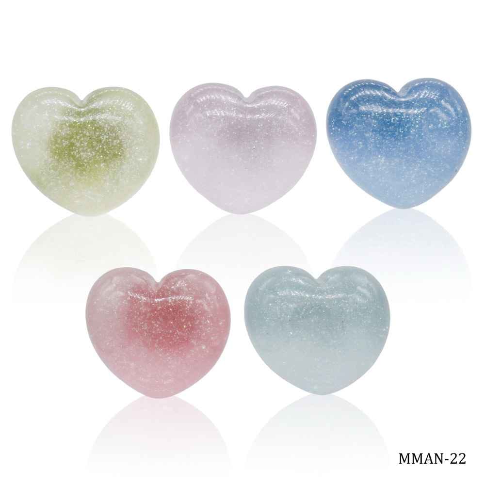 Miniature Model Glitter Heart Pack of 5 Pcs Mix Colour MMAN-22