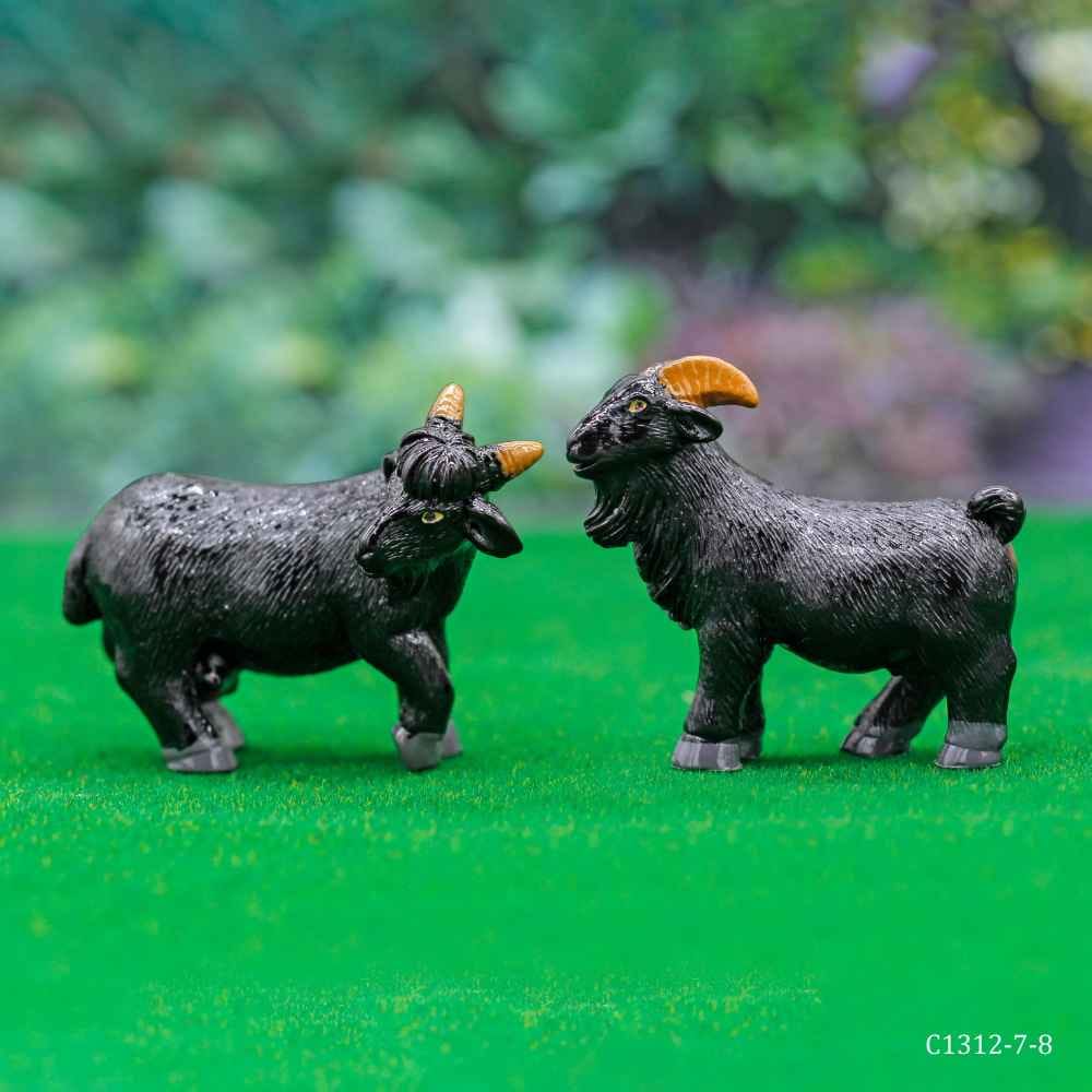 Miniature Model Goat Black Pack of 2 Pcs Set C1312-7/8 C1312-7-8