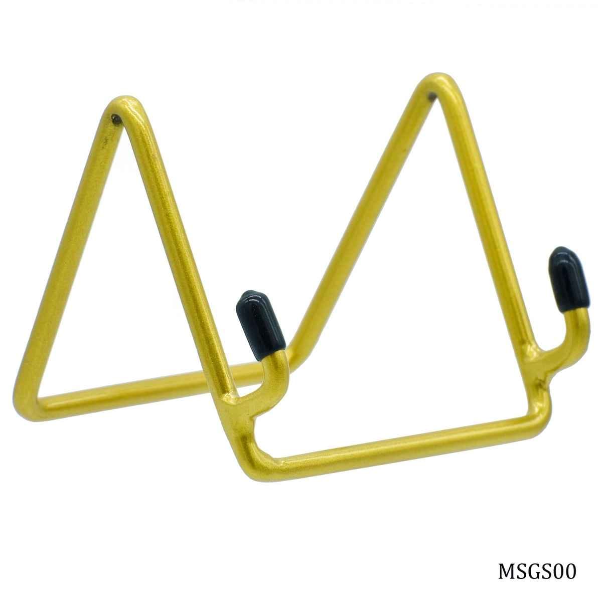 Mobile Metal Stand Gold Colour 4X4 inch Mini Small Golden Metal Stand for Resin Clock, Resin Frame, Resin Coaster, Home Decoration MSGS00