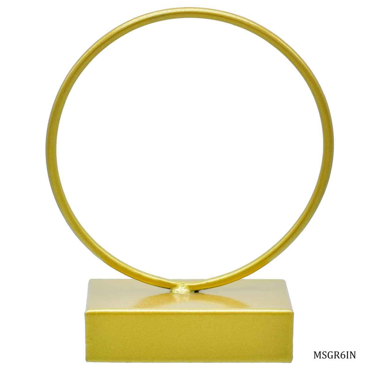 Metal Round Stand Gold Colour 6X6 inch Big Stand Golden Metal Stand for Resin Clock, Resin Frame, Resin Coaster, Home Decoration MSGR6IN