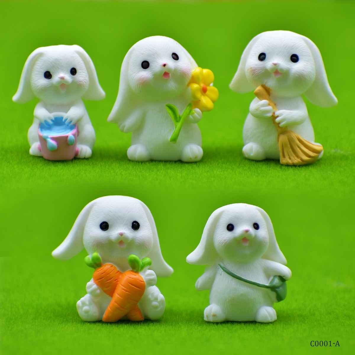 Miniature Model Holland Lop Rabbit Pack of 5 Pcs (C0001) C0001-A