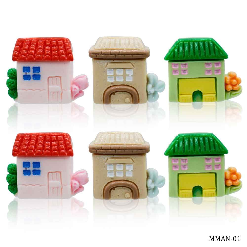 Miniature Model House Pack of 6 Pcs Mix Colour MMAN-01