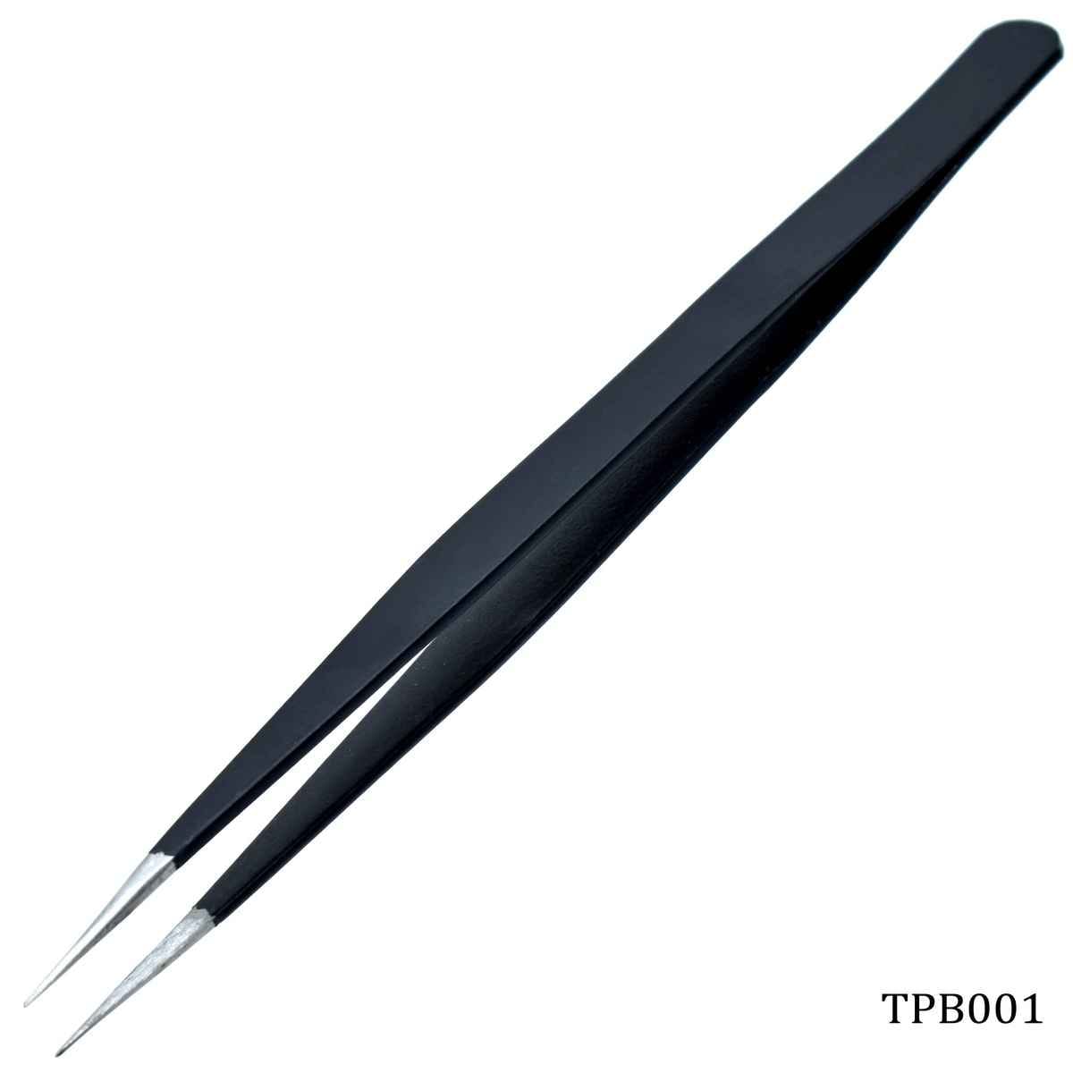 Black Tweezer Pointed Straight TPB001