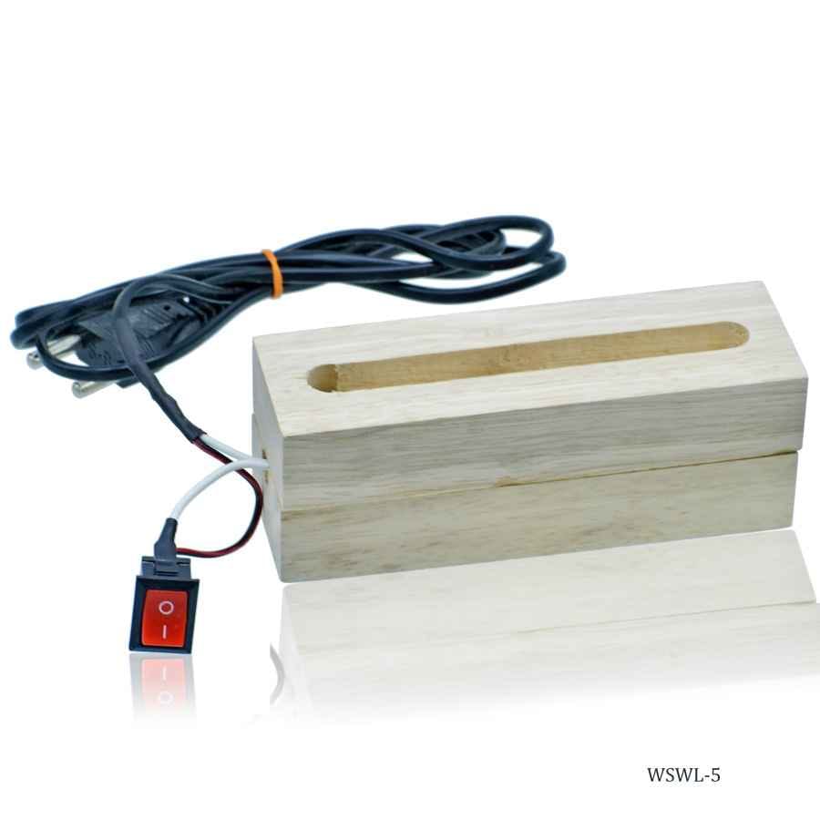 Wooden Led Stand 5 Inches Long DIY Wooden Stand/Base with Warm White WSWL-5